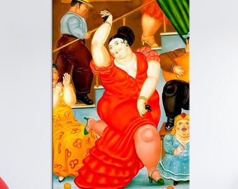 Botero Dancing Woman Canvas Print, Contemporary Art Reproduction