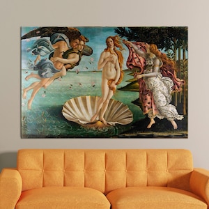 Botticelli Birth Venus printable canvas wall art prints Sandro Botticelli Renaissance canvas Birth Of Venus wall art Goddess wall art decor