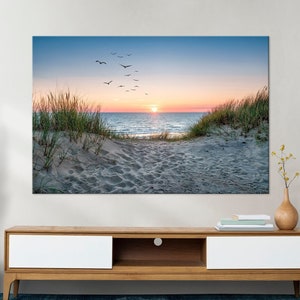 Beach sunrise printable canvas wall art prints Sea wall art Ocean canvas Landscape print Nature wall art Ocean print Sunset canvas wall art