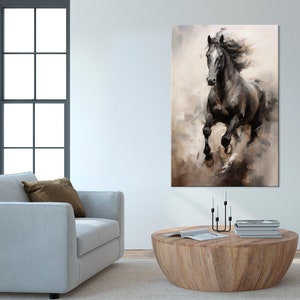 Galloping Horse printable canvas wall art prints Wild Stallion canvas print Western home decor Contemporary art Extra large wall art