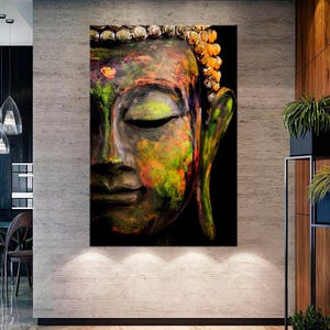 Colorful Buddha Canvas Wall Art – Ready to Hang Zen Decor