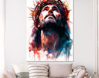 Jesus Christ Canvas Print, Christian Religious Wall Art