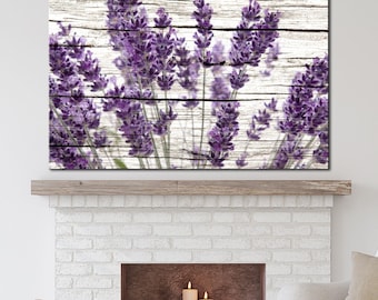 Lavender Flowers Canvas Wall Art Print – Rustic Farmhouse Home Decor