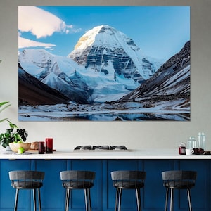 Extra charge for: Mount Kailash Canvas Print, Himalayan Peak Wall Art