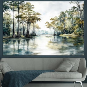 Cypress Trees Louisiana printable canvas wall art prints Bald Cypress wall art Louisiana Wood Land print Trees wall art decor canvas print