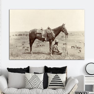 Texas Cowboy after Rodeo printable canvas wall art prints Farmhouse wall art Wild West canvas Rodeo wall art Cowboy art Rustic ranch decor