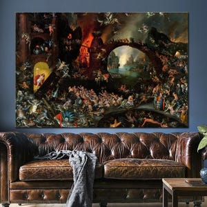 Jan Brueghel Canvas Print: Renaissance Descent into Hell Religious Art