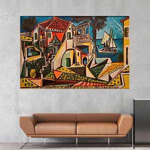Picasso Mediterranean printable canvas wall art prints Picasso wall art Museum style art Reproduction Picasso Cubism abstract canvas art