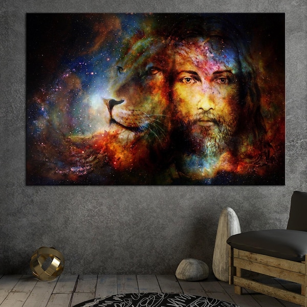 Jesus Lion of Judah Canvas Print: Faith-Based Christian Wall Art (Ready to Hang)