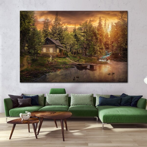 Modern Lake House Wall Art Etsy