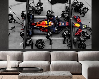 Formula 1 Car Canvas Print, Pit Stop Wall Art