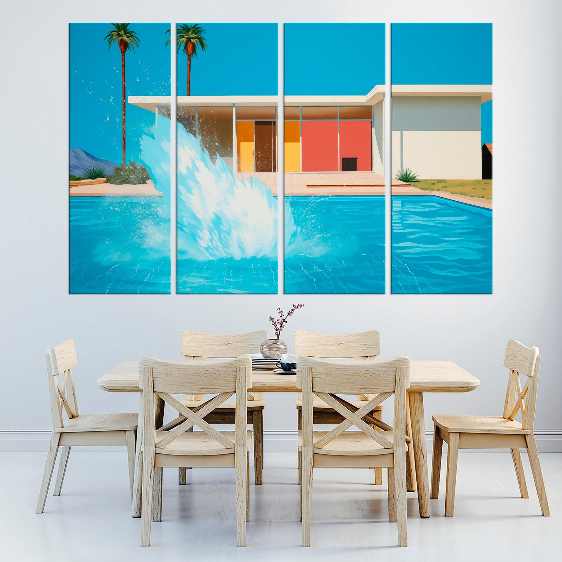 Pool Canvas Pool Splash Canvas Wall Art: Pop Art Summer Poolside California Decor ...