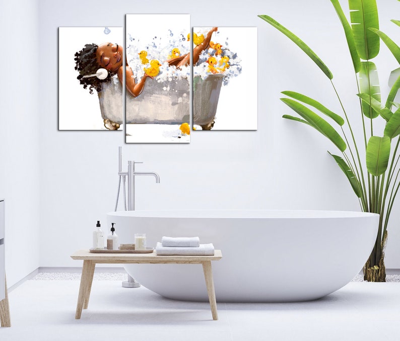 African Woman Canvas Wall Art Bathroom Poster Black Woman in - Etsy