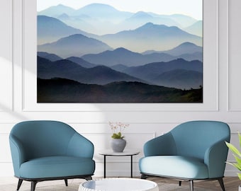 Blue Ridge Mountains Canvas Print, Abstract Mountain Landscape Art