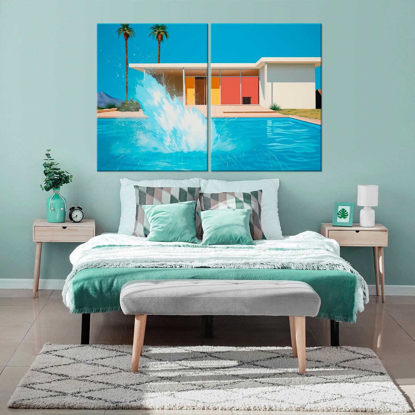 Pool Canvas Pool Splash Canvas Wall Art: Pop Art Summer Poolside California Decor ...