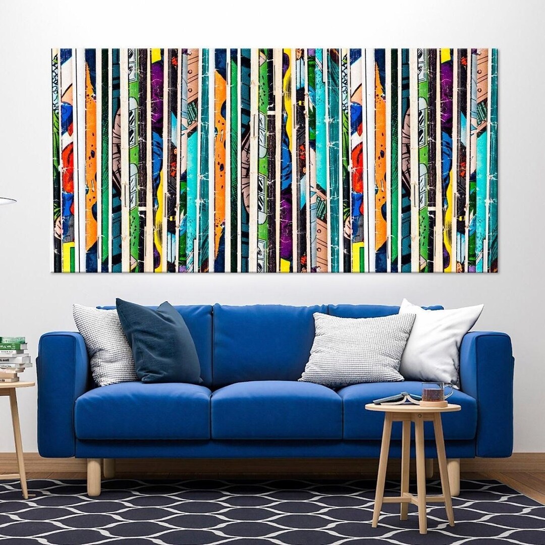 Superhero Comic Book Canvas Art Print, Graffiti Pop Art - Etsy