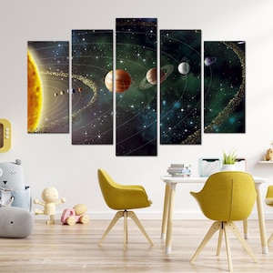Solar System Canvas Print, Astronomy Wall Art