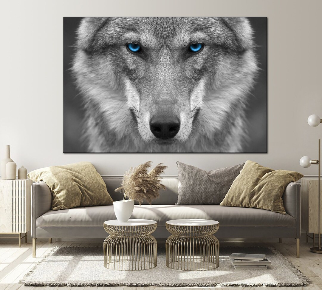 Wolf Canvas Wall Art Animal Canvas Art Wildlife Print Wolf Art Etsy