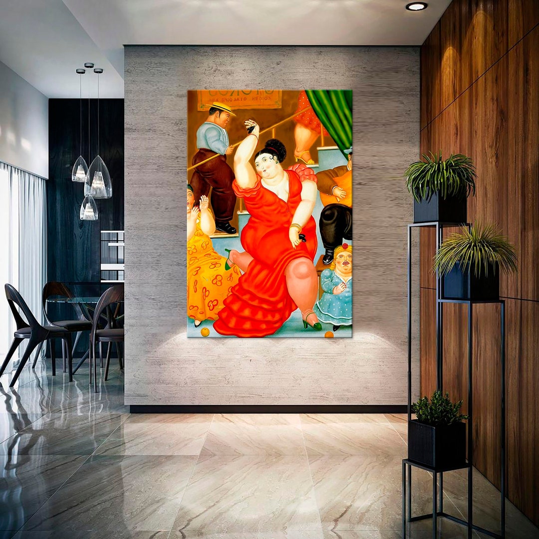 Fernando Botero Dancing Woman Canvas Print Botero Wall Art Reproduction
