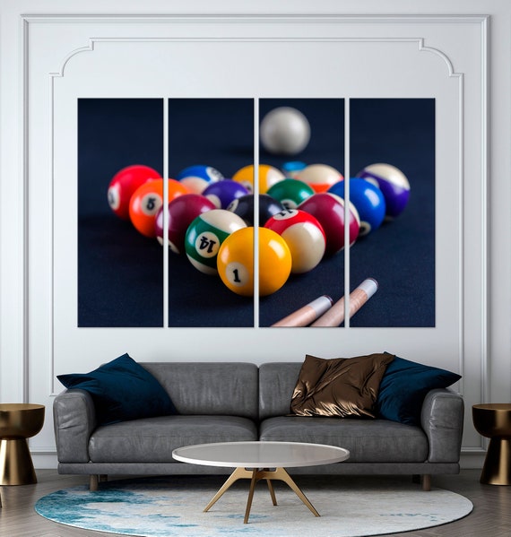 Pool Table Art Billiards Wall Art Billiard Balls Canvas Game - Etsy
