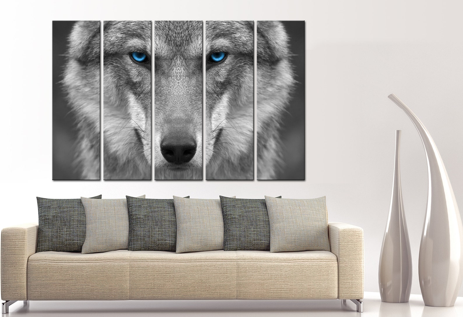 Wolf Canvas Wall Art Animal Canvas Art Wildlife Print Wolf Art Etsy