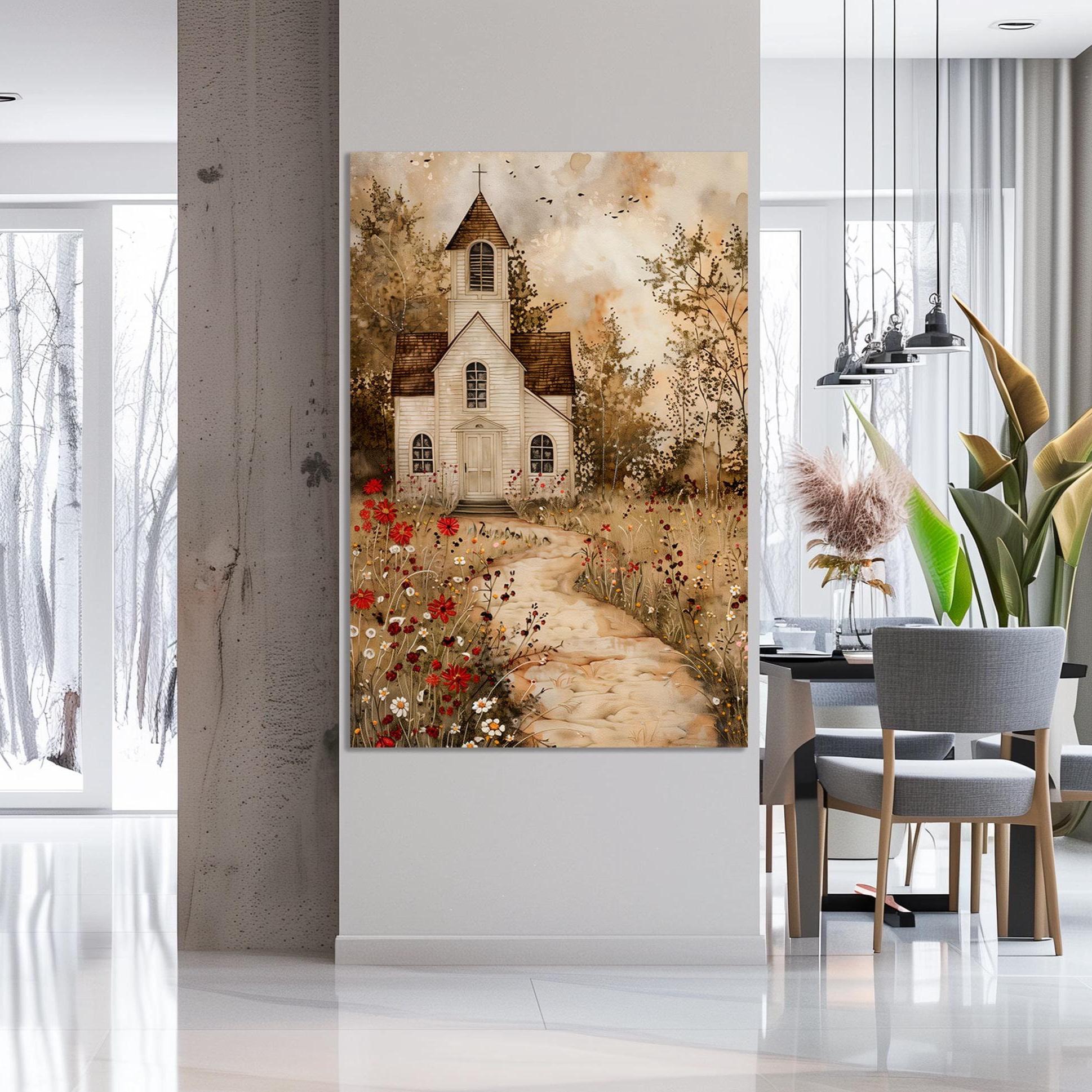 Rustic Christian Background Rustic Church Canvas Print: Vintage Farmhouse Christian Wall Art (ready ...