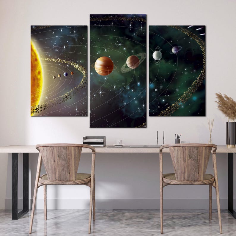 Solar System Canvas Print, Astronomy Wall Art