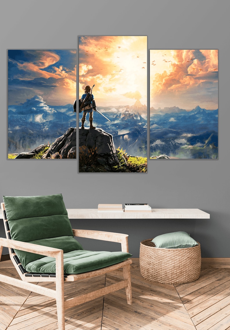 Zelda Wall Art Print Legend of Zelda Canvas Breath of the Wild Etsy