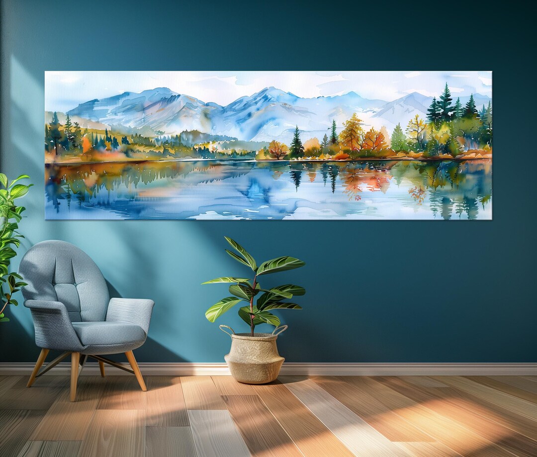 Mountain Lake Printable Canvas Wall Art Prints Mountain Landscape Print ...