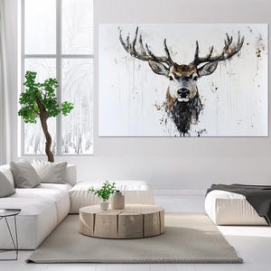 Deer large printable canvas wall art prints Wildlife animal wall art Woodland decor Elk Deer print Rustic Hunting gift