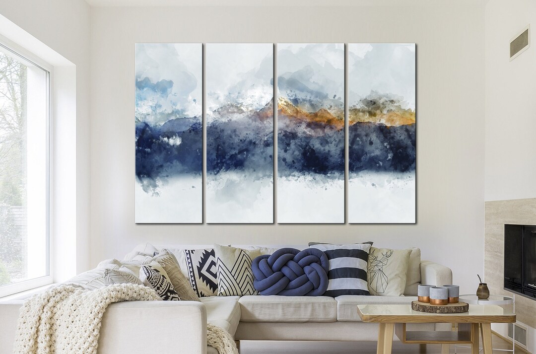 Mountain Canvas Wall Art Abstract Mountain Canvas Art Smoky Mountains