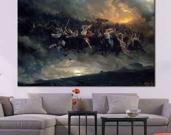 Peter Nicolai Arbo Wild Hunt Canvas Print: Norse Mythology Dark Fantasy Wall Art