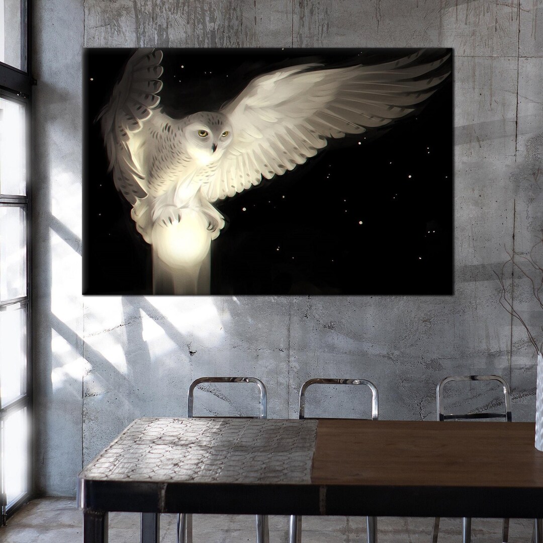 Snowy Owl Canvas Print, Enchanted Wall Art - Etsy