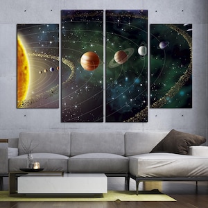 Solar System Canvas Print, Astronomy Wall Art