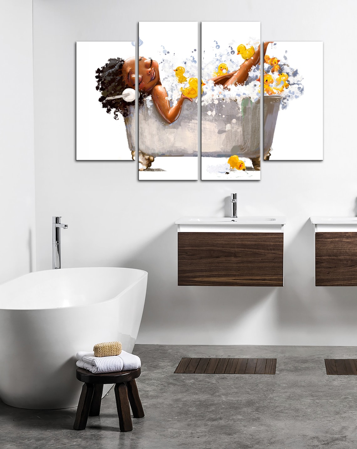 African Woman Canvas Wall Art Bathroom Poster Black Woman in - Etsy