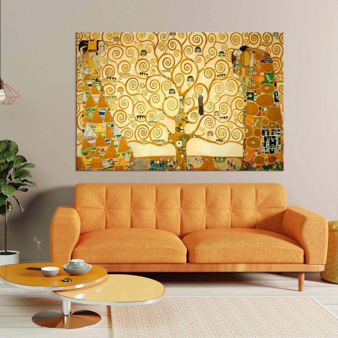 Gustav Klimt Tree of Life Canvas Art Print – Abstract Golden Wall Decor ...
