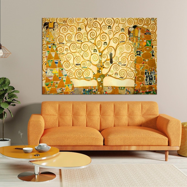 Gustav Klimt Tree of Life Canvas Art Print – Abstract Golden Wall Decor ...