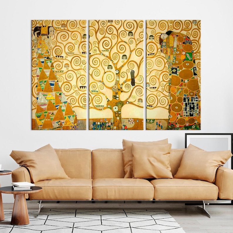 Gustav Klimt Tree of Life Canvas Art Print – Abstract Golden Wall Decor ...