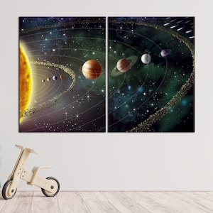 Solar System Canvas Print, Astronomy Wall Art