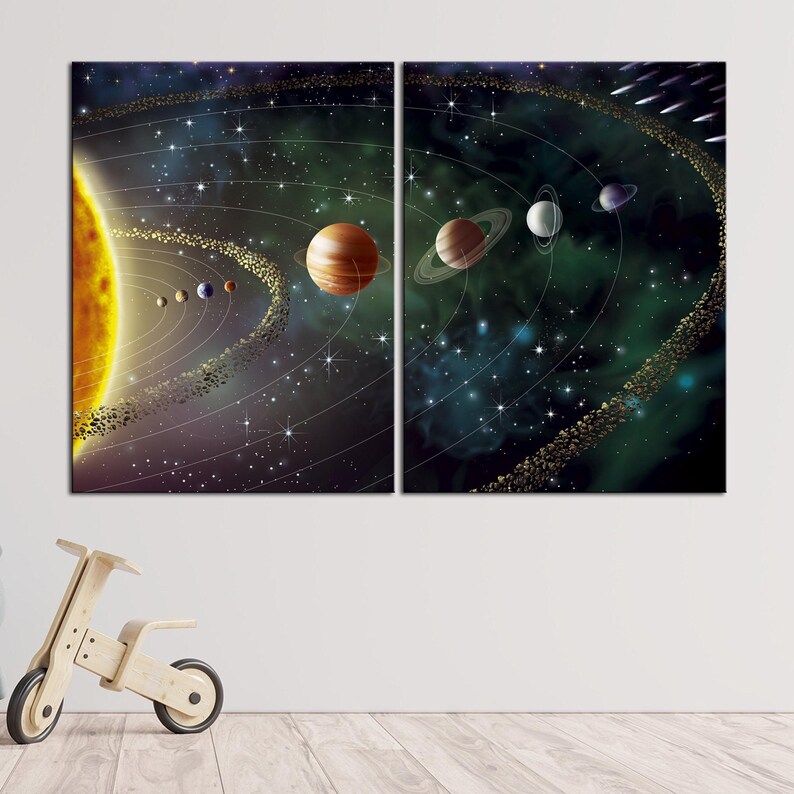 Solar System Canvas Print, Astronomy Wall Art