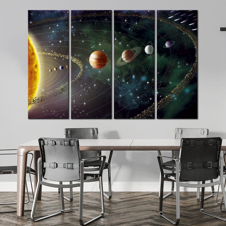 Solar System Canvas Print, Astronomy Wall Art