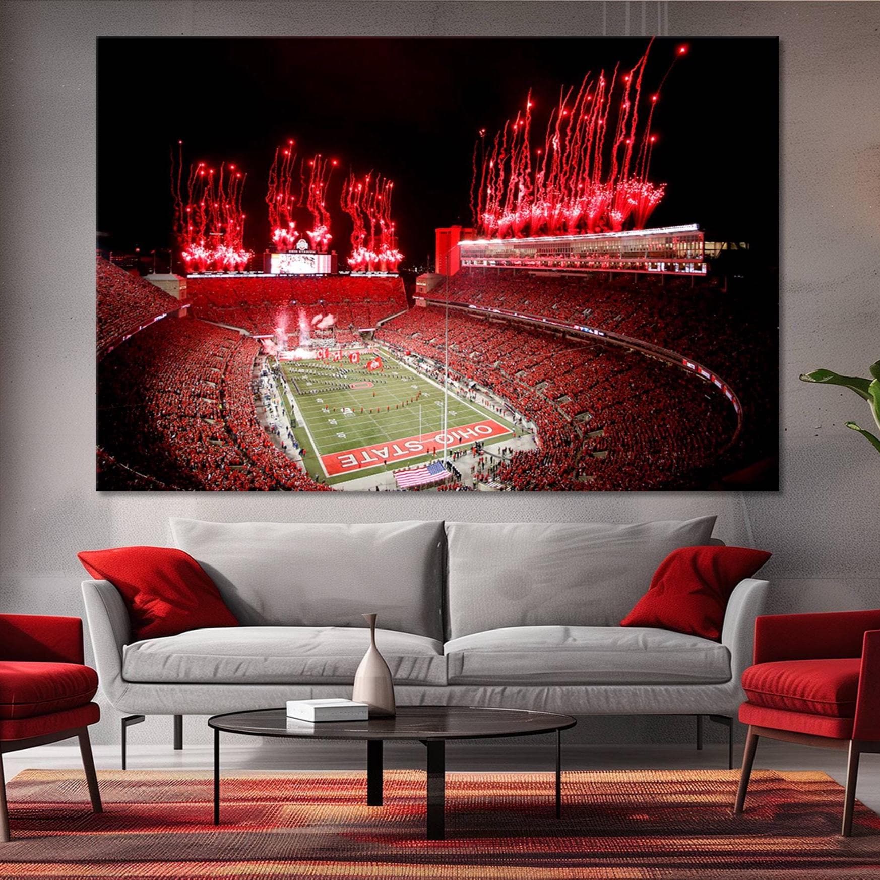 Ohio State Buckeyes Stadium Canvas Wall Art - American Football Fan Decor
