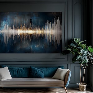 Abstract Soundwave printable canvas wall art prints Music wall art Sound waves canvas Abstract print Music gifts Music room decor