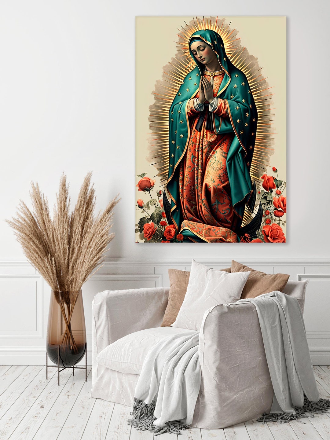 Virgin Mary Printable Canvas Wall Art Prints Virgin Mary Wall Madonna ...