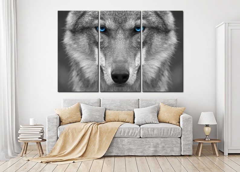 Wolf Canvas Wall Art Animal Canvas Art Wildlife Print Wolf Art Etsy