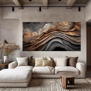 Abstract waves printable canvas wall art prints Wood texture Modern wall art aAbstract painting Natural wall decor Housewarming gift