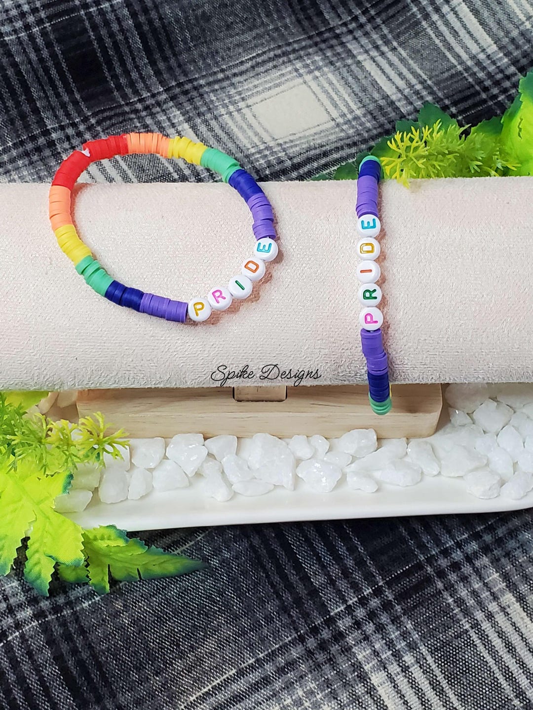 Clay Rainbow Pride Letter Beaded Bracelet - Etsy