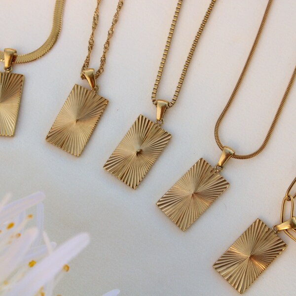 Gold Frame Necklace Etsy