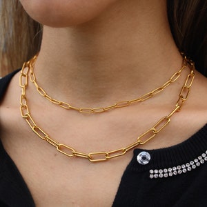 18K GOLD Filled Chain Necklace, Twist Chain , Figaro Chain, Paperclip Chain Necklace, WATERPROOF Jewelry for Women, vintage Chain image 5
