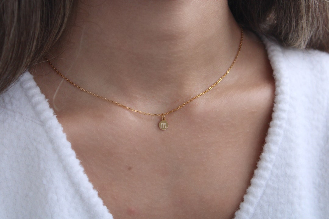 18K Gold Filled Zodiac Necklace, Tiny Tarot Necklace, Minimalist Zodiac